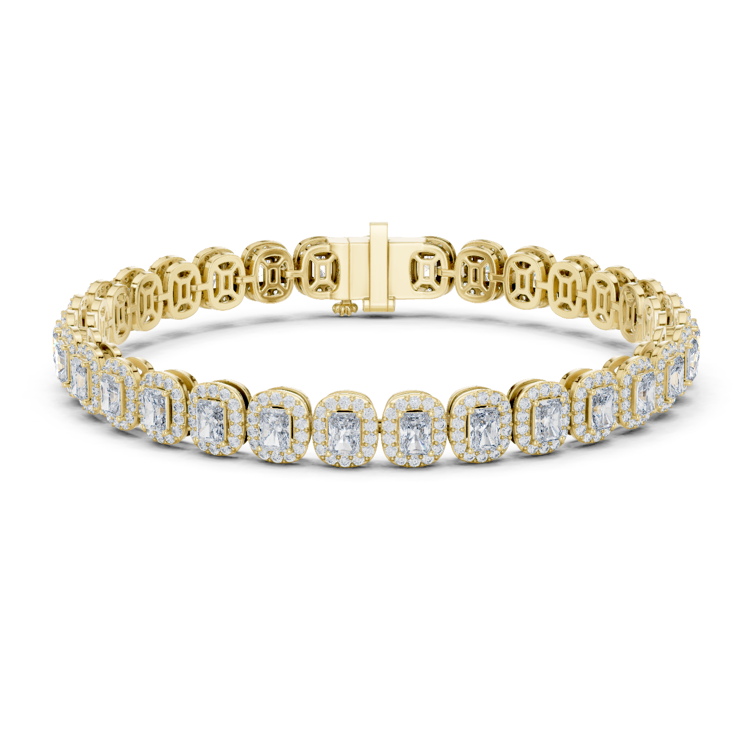 7.04 Cts Radiant Cut Lab Grown Diamond Gold Bracelet LB-0006