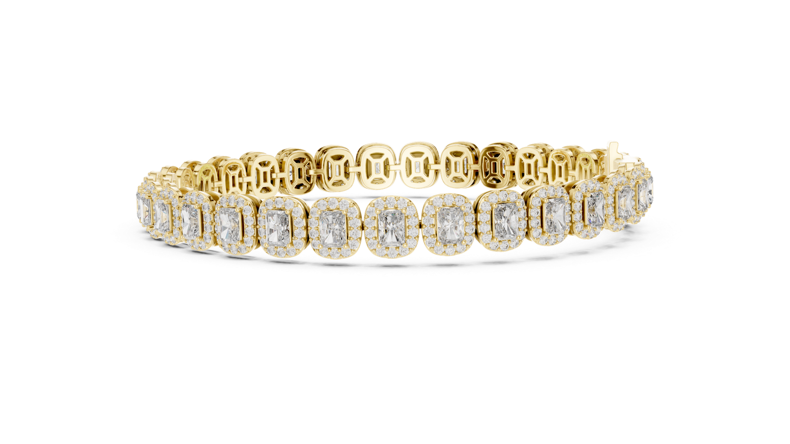 7.04 Cts Radiant Cut Lab Grown Diamond Gold Bracelet LB-0006