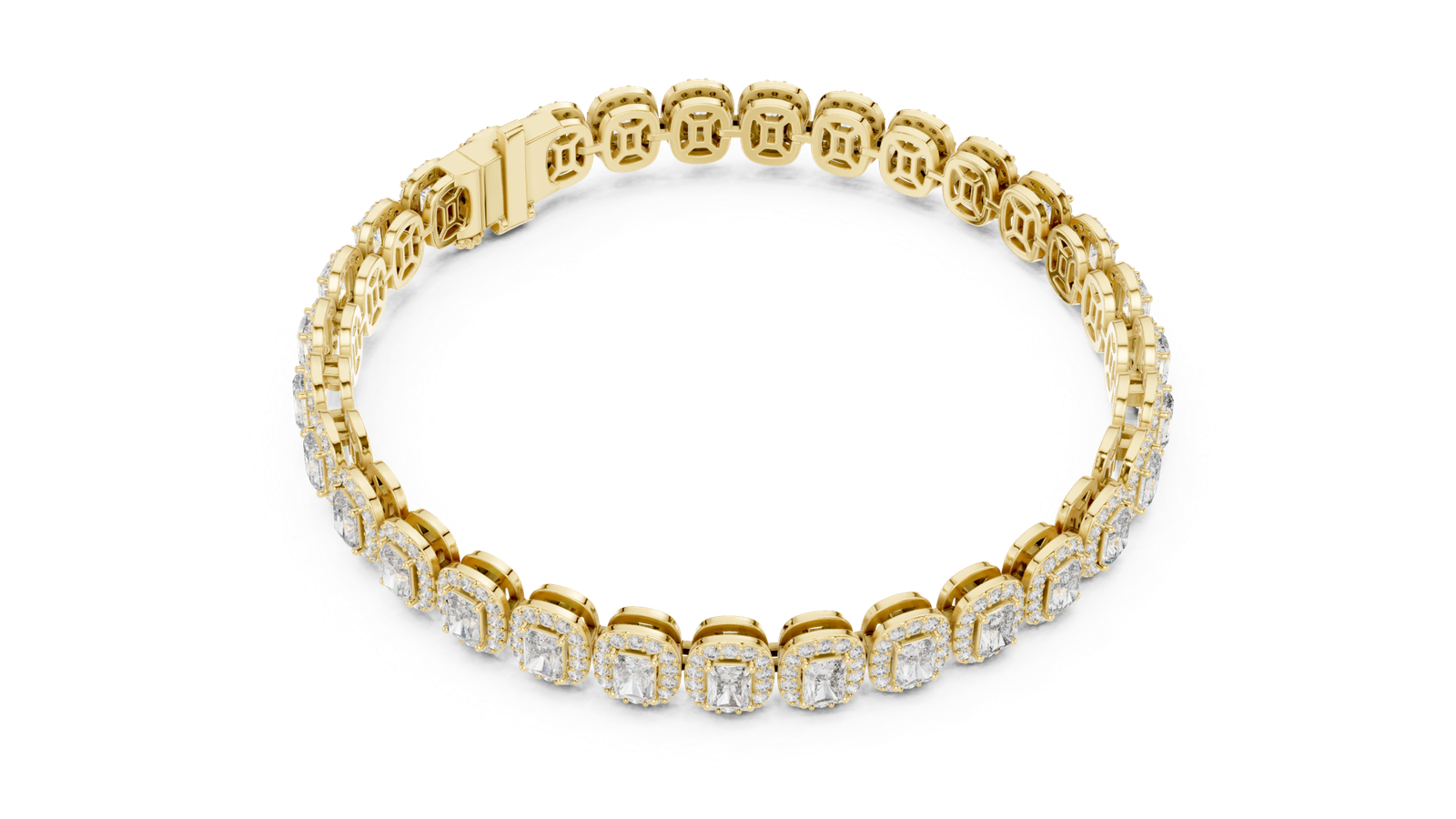 7.04 Cts Radiant Cut Lab Grown Diamond Gold Bracelet LB-0006