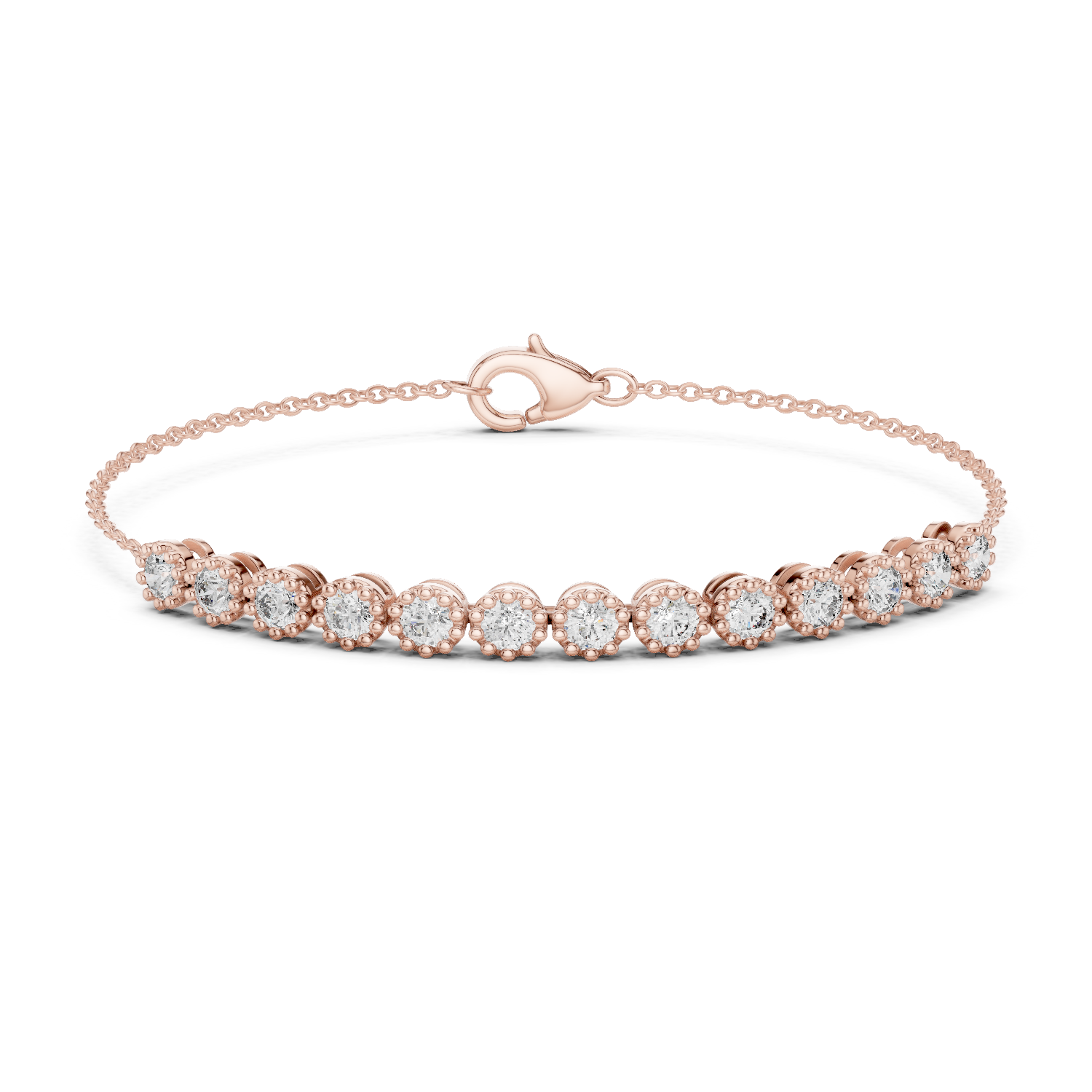 1.43 Cts Round Cut Certified Lab Grown Diamond Gold Bracelet LB-0008