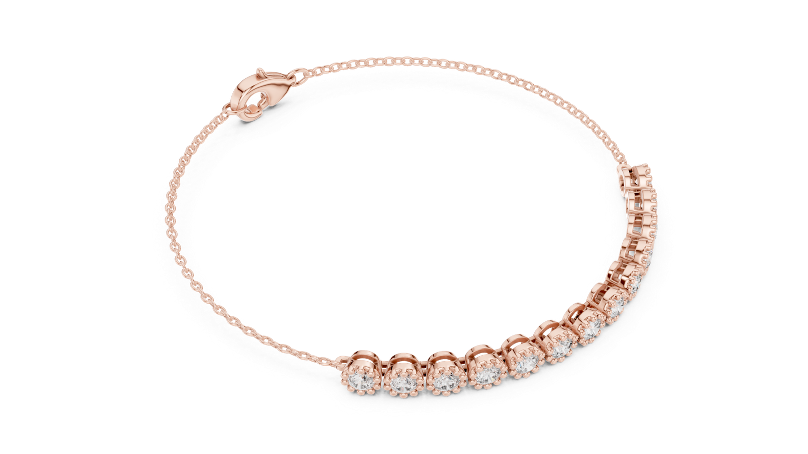 1.43 Cts Round Cut Certified Lab Grown Diamond Gold Bracelet LB-0008