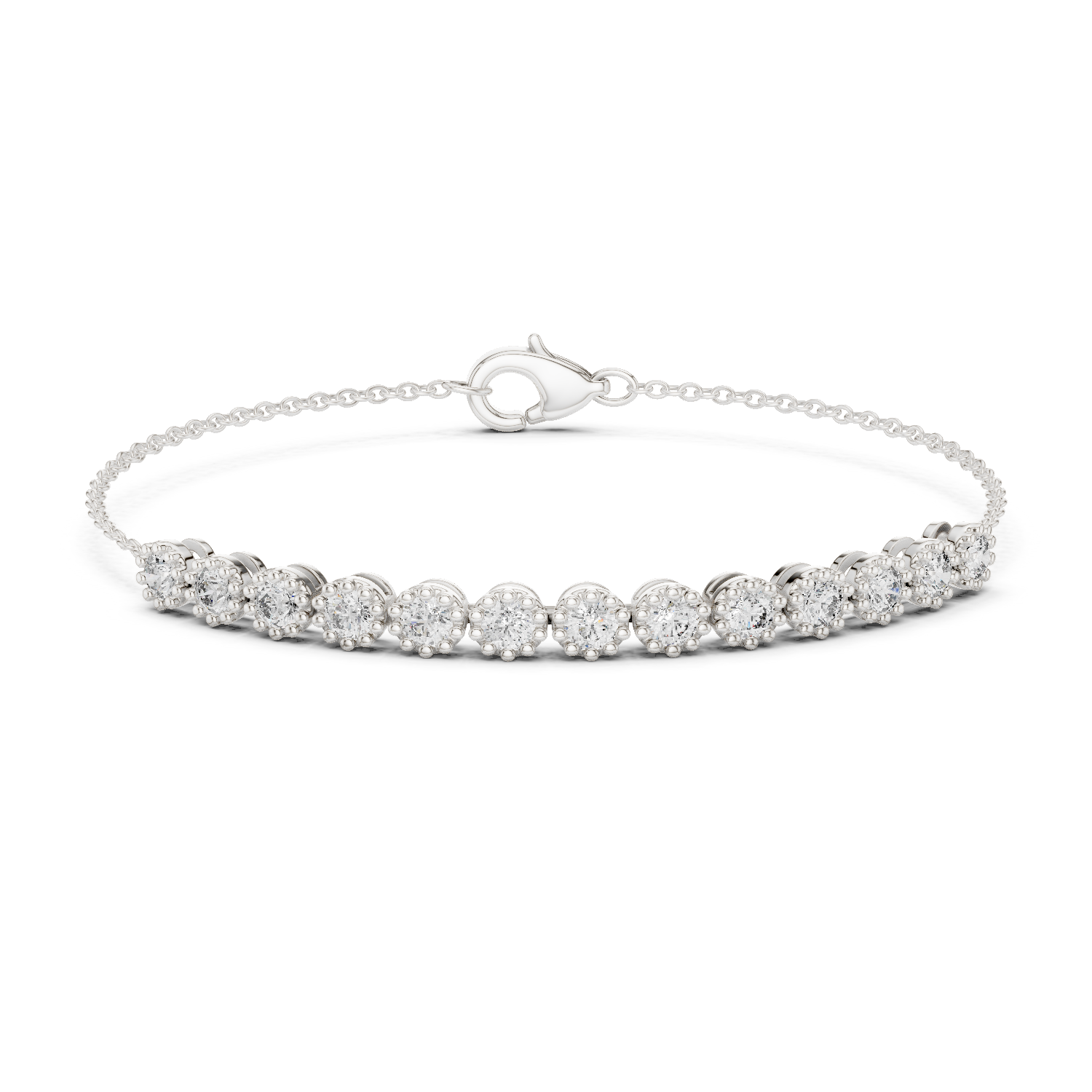 1.43 Cts Round Cut Certified Lab Grown Diamond Gold Bracelet LB-0008
