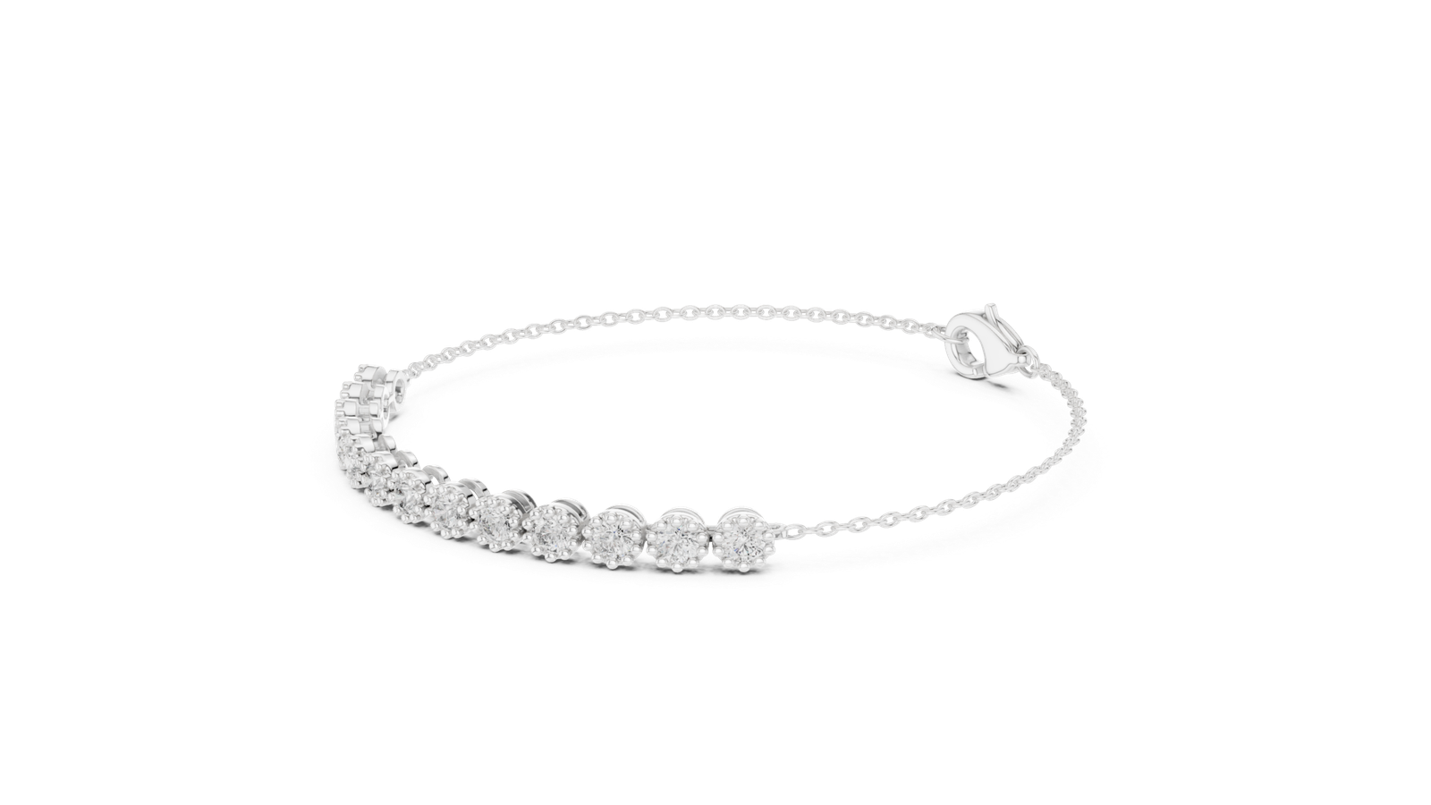 1.43 Cts Round Cut Certified Lab Grown Diamond Gold Bracelet LB-0008