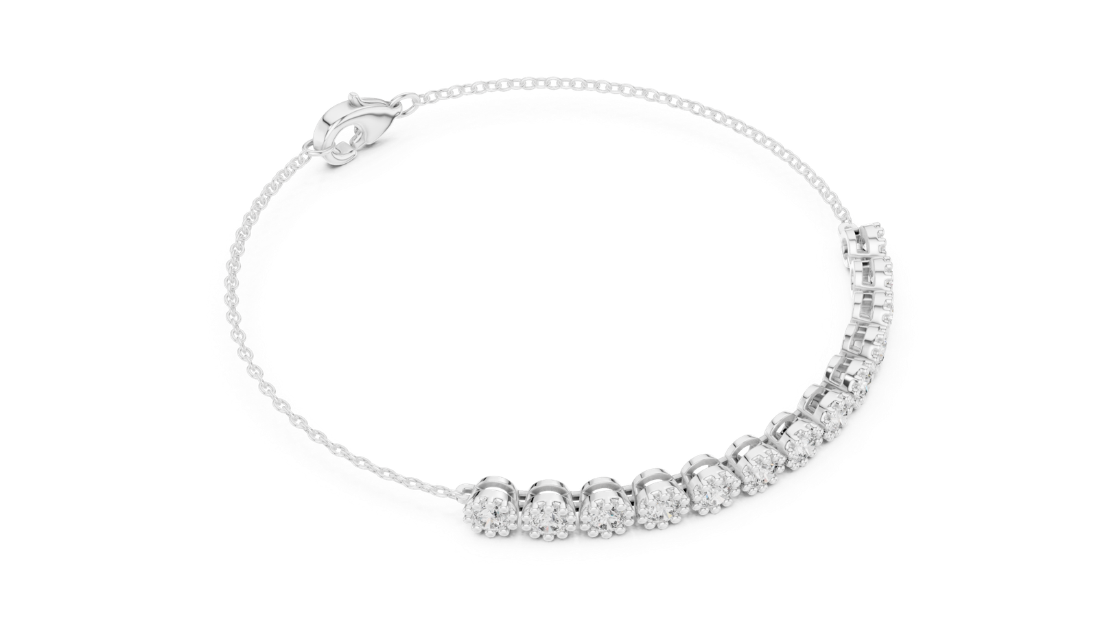 1.43 Cts Round Cut Certified Lab Grown Diamond Gold Bracelet LB-0008