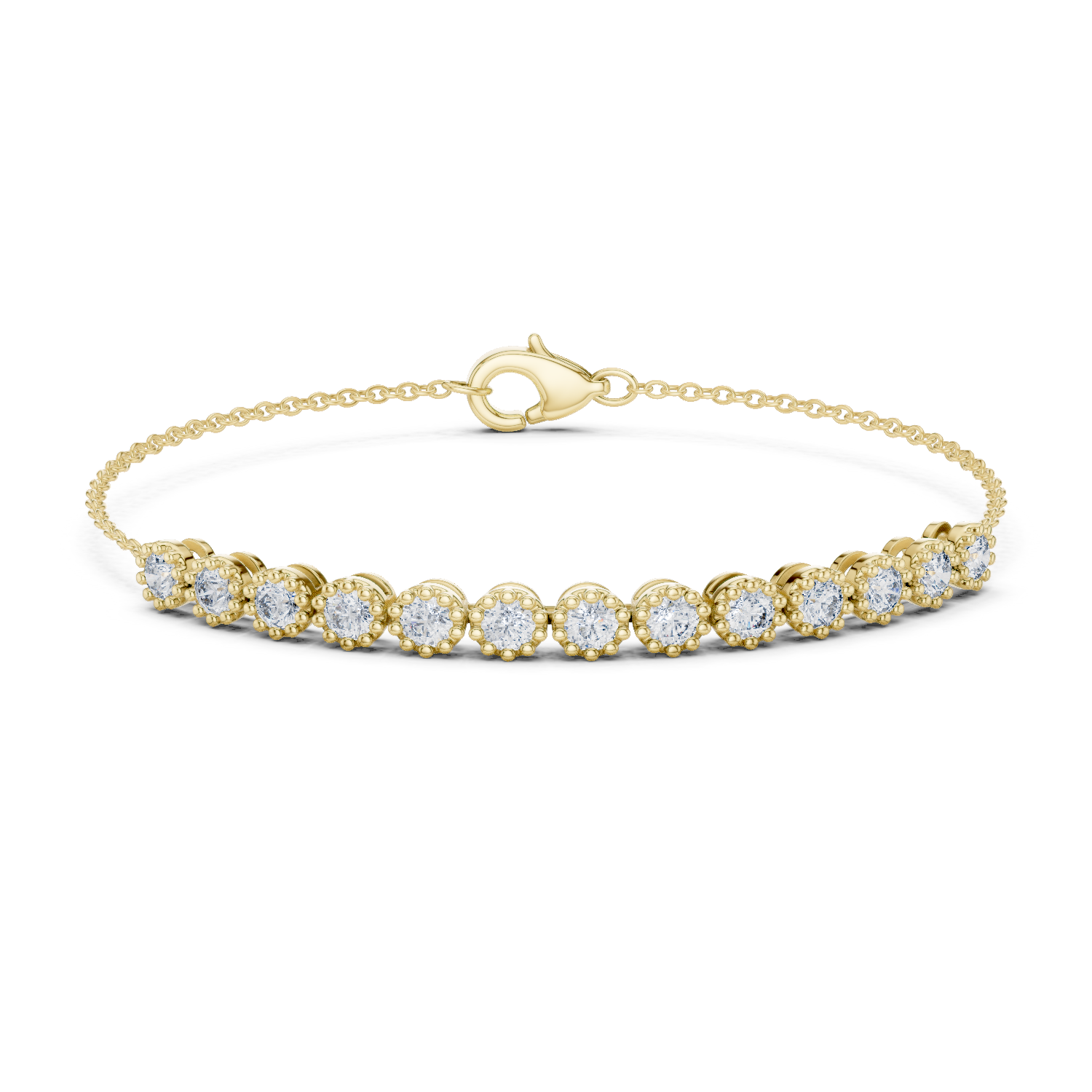 1.43 Cts Round Cut Certified Lab Grown Diamond Gold Bracelet LB-0008