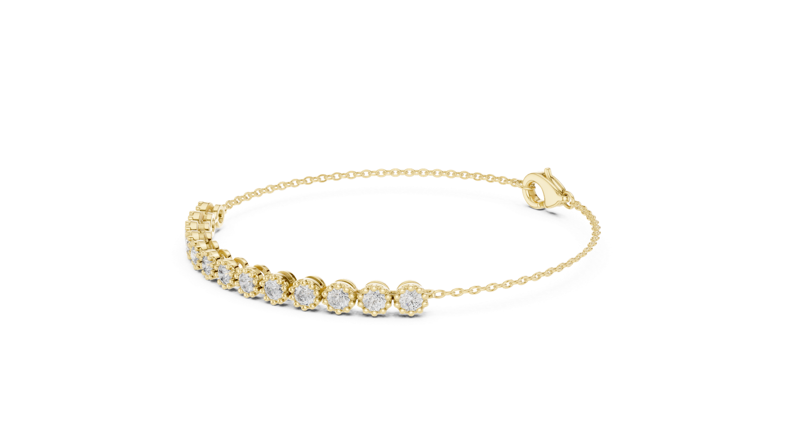 1.43 Cts Round Cut Certified Lab Grown Diamond Gold Bracelet LB-0008