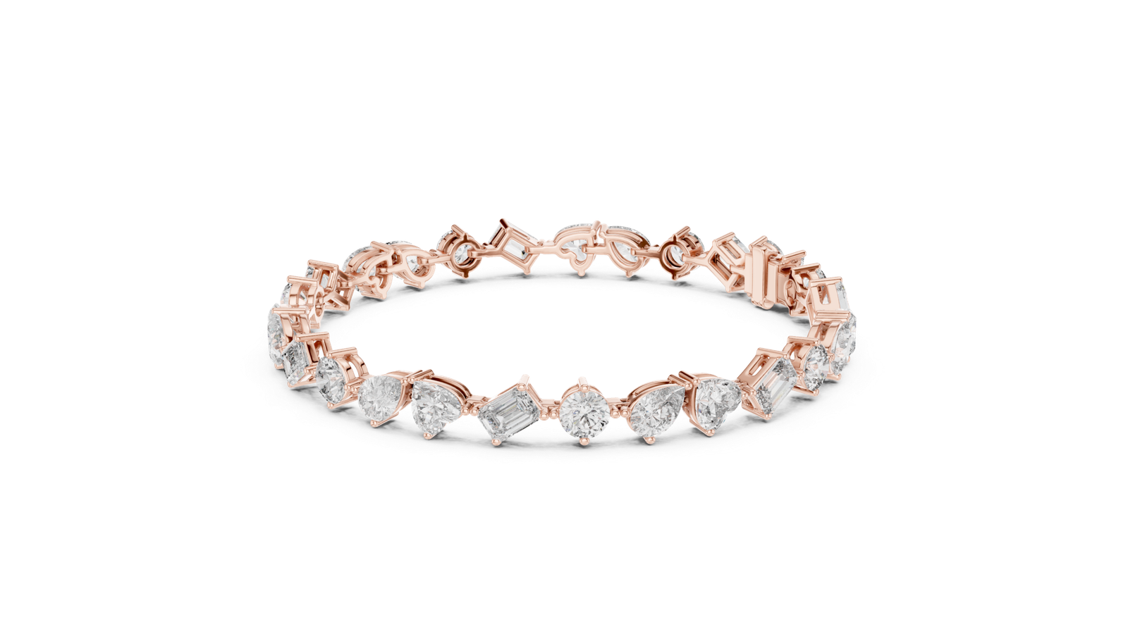 10.29 Cts Round Cut Lab Grown Diamond Gold Bracelet LB-0028