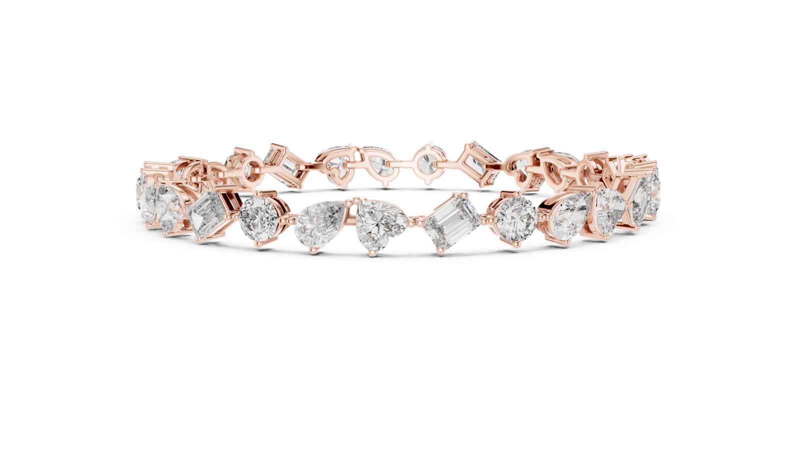 10.29 Cts Round Cut Lab Grown Diamond Gold Bracelet LB-0028