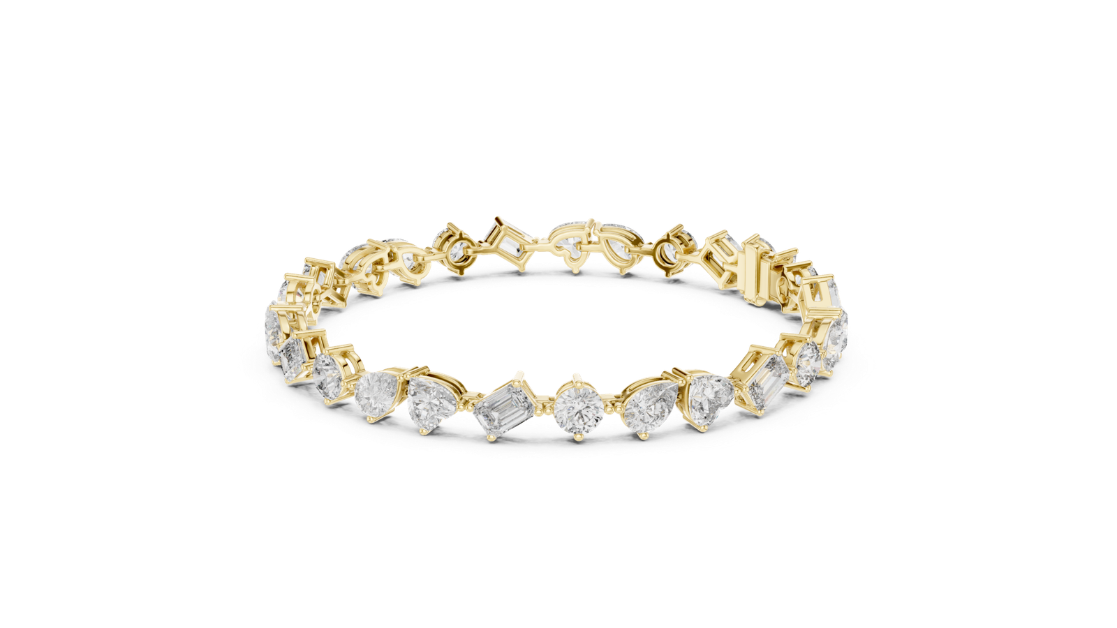 10.29 Cts Round Cut Lab Grown Diamond Gold Bracelet LB-0028