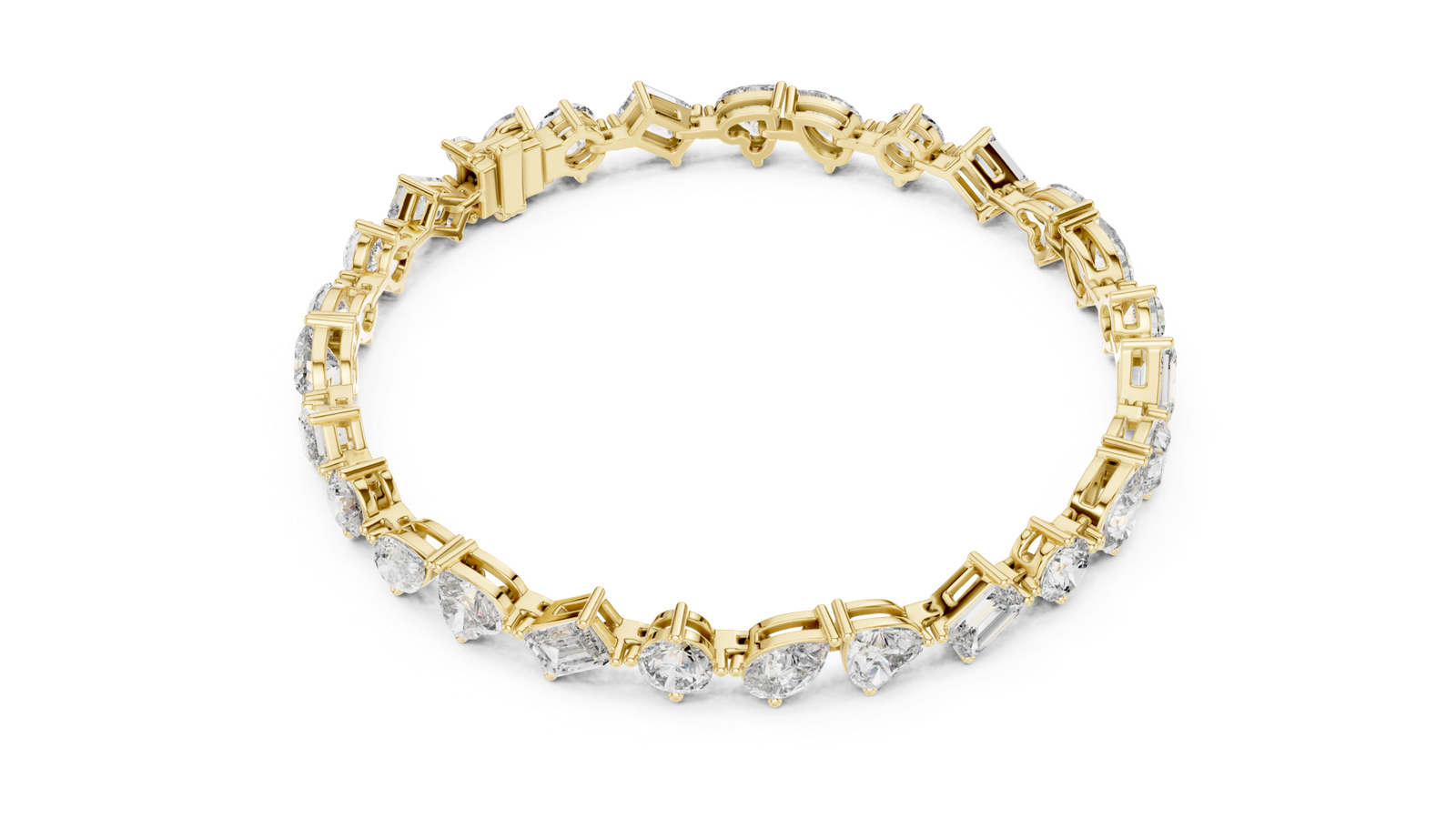 10.29 Cts Round Cut Lab Grown Diamond Gold Bracelet LB-0028 - Image 9