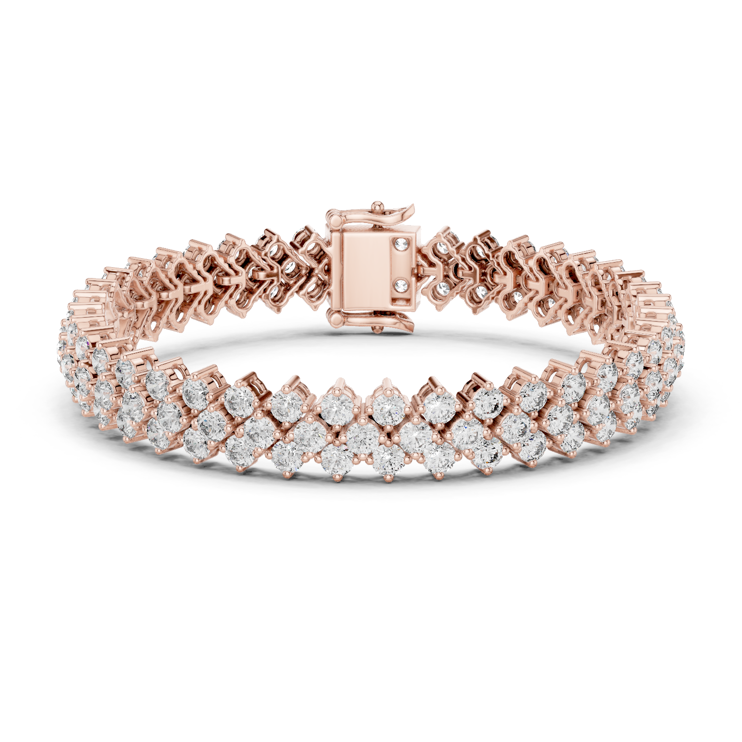 6.00 Cts Round Cut Certified Lab Grown Diamond Gold Bracelet LB-0138