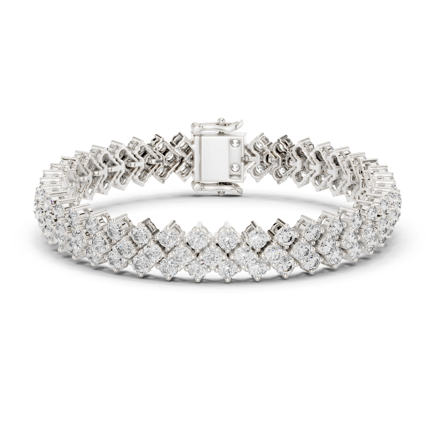 6.00 Cts Round Cut Certified Lab Grown Diamond Gold Bracelet LB-0138