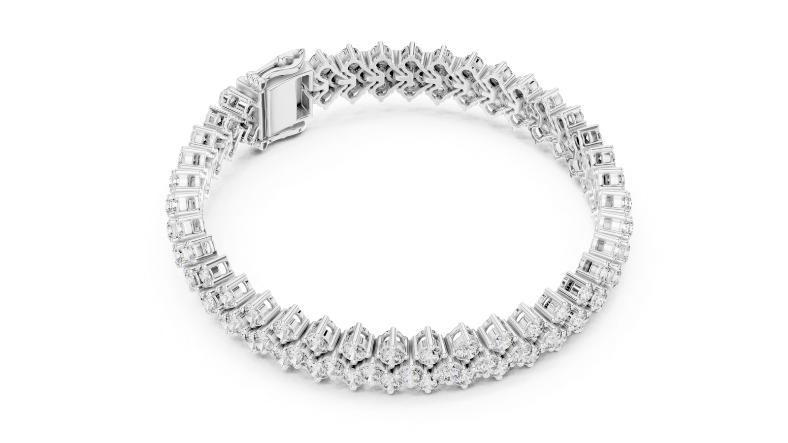 6.00 Cts Round Cut Certified Lab Grown Diamond Gold Bracelet LB-0138