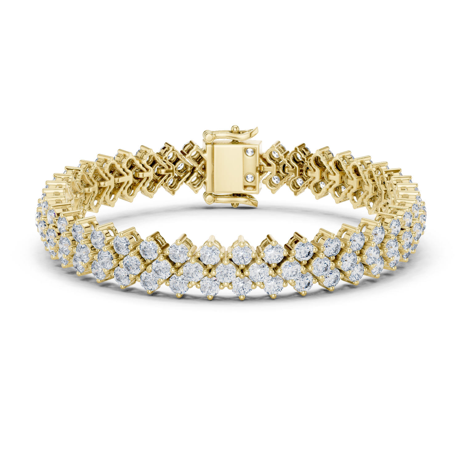 6.00 Cts Round Cut Certified Lab Grown Diamond Gold Bracelet LB-0138