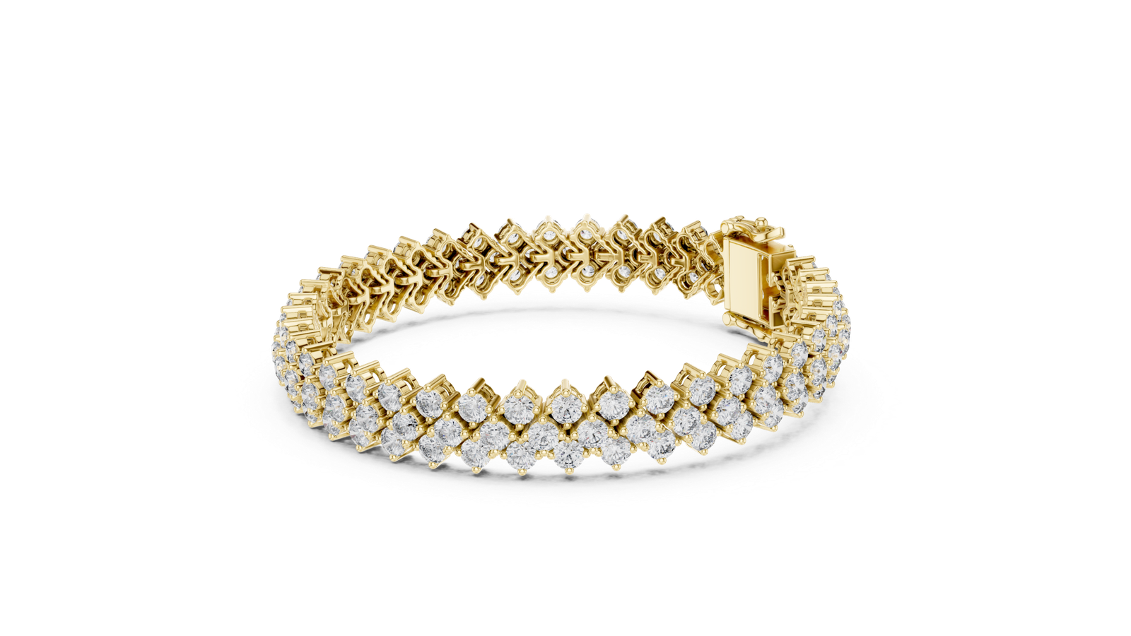 6.00 Cts Round Cut Certified Lab Grown Diamond Gold Bracelet LB-0138