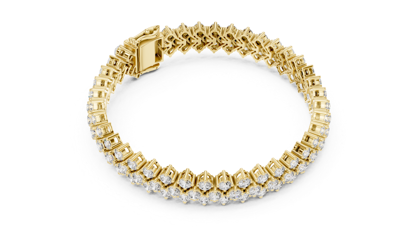 6.00 Cts Round Cut Certified Lab Grown Diamond Gold Bracelet LB-0138