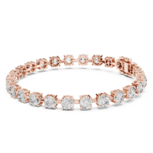 10.50 Cts Round Cut Lab Grown Diamond Gold Bracelet LB-0263