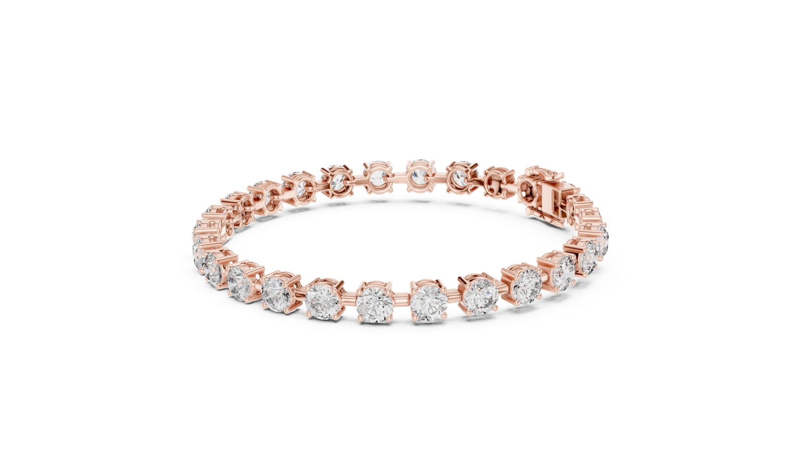 10.50 Cts Round Cut Lab Grown Diamond Gold Bracelet LB-0263