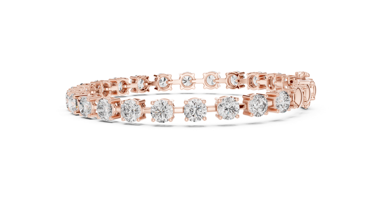 10.50 Cts Round Cut Lab Grown Diamond Gold Bracelet LB-0263