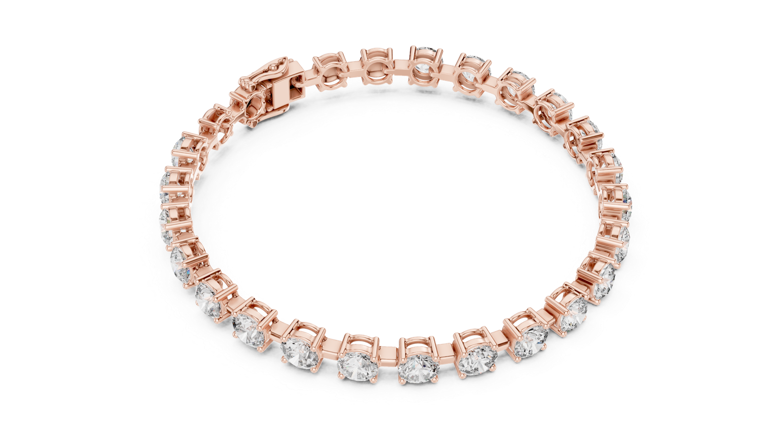 10.50 Cts Round Cut Lab Grown Diamond Gold Bracelet LB-0263