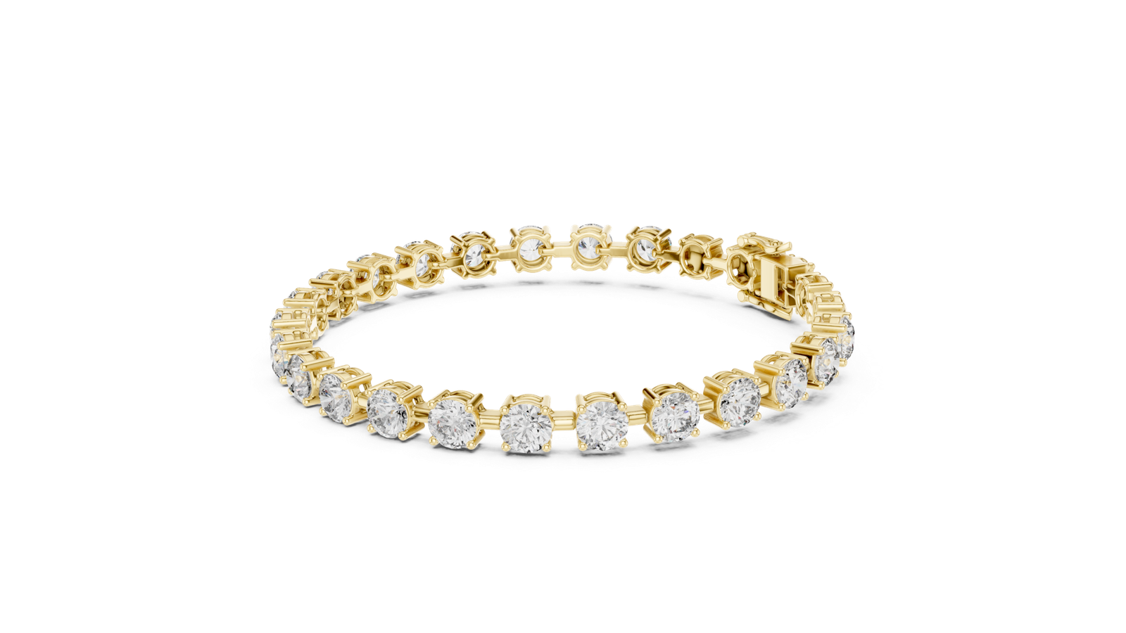 10.50 Cts Round Cut Lab Grown Diamond Gold Bracelet LB-0263
