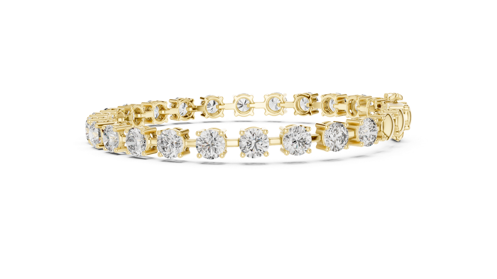 10.50 Cts Round Cut Lab Grown Diamond Gold Bracelet LB-0263