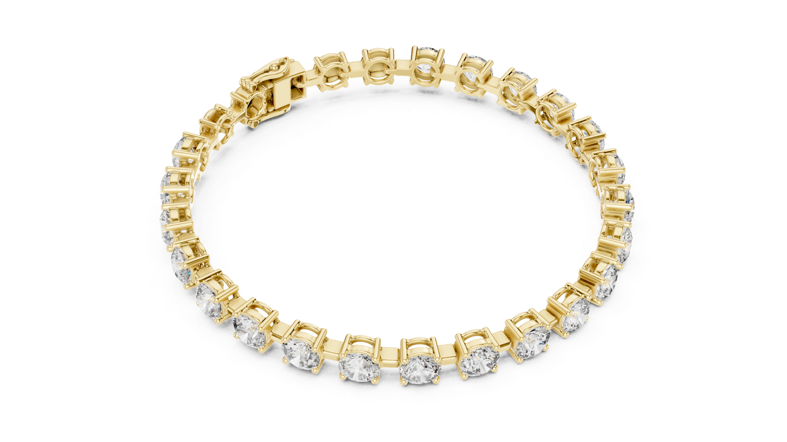 10.50 Cts Round Cut Lab Grown Diamond Gold Bracelet LB-0263