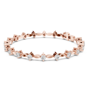 2.09 Cts Round Cut Certified Lab Grown Diamond Gold Bracelet LB-101