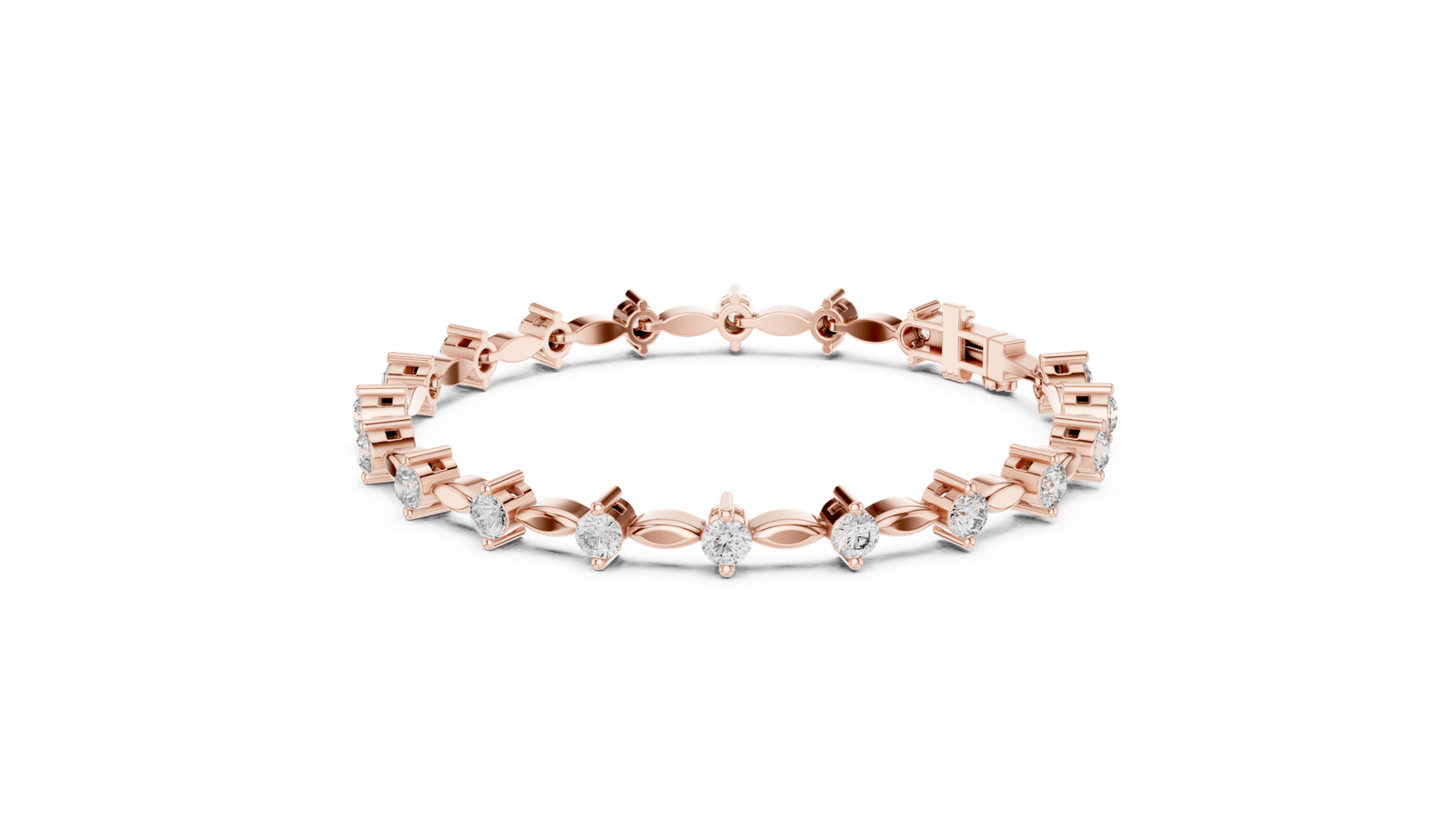 2.09 Cts Round Cut Certified Lab Grown Diamond Gold Bracelet LB-101