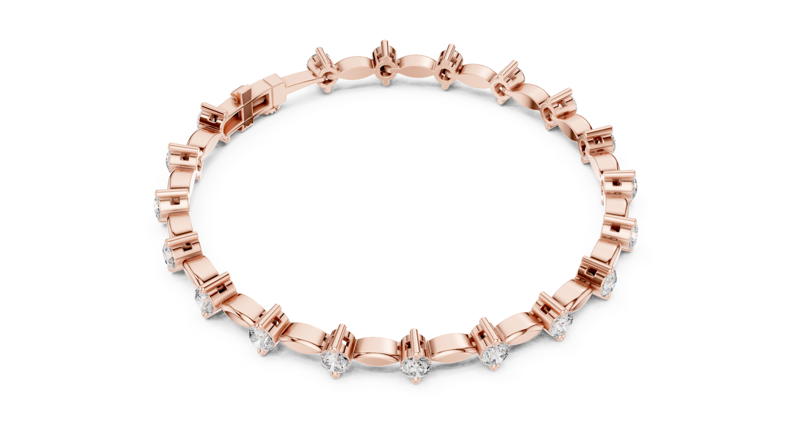 2.09 Cts Round Cut Certified Lab Grown Diamond Gold Bracelet LB-101