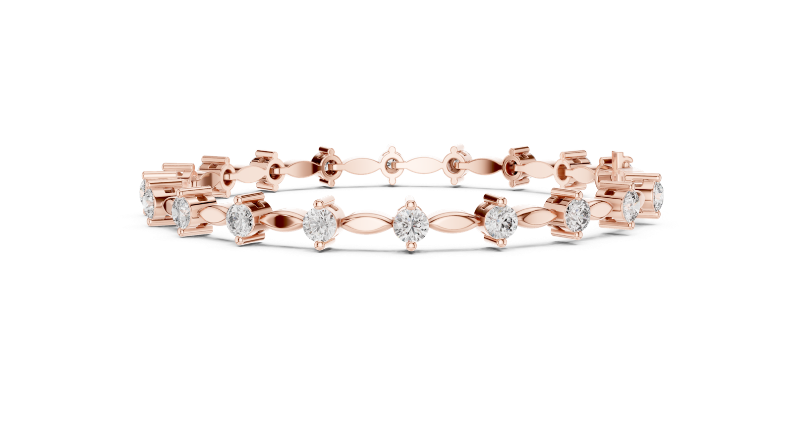 2.09 Cts Round Cut Certified Lab Grown Diamond Gold Bracelet LB-101 - Image 3