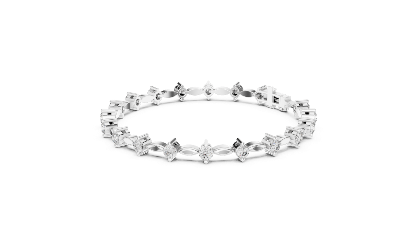 2.09 Cts Round Cut Certified Lab Grown Diamond Gold Bracelet LB-101