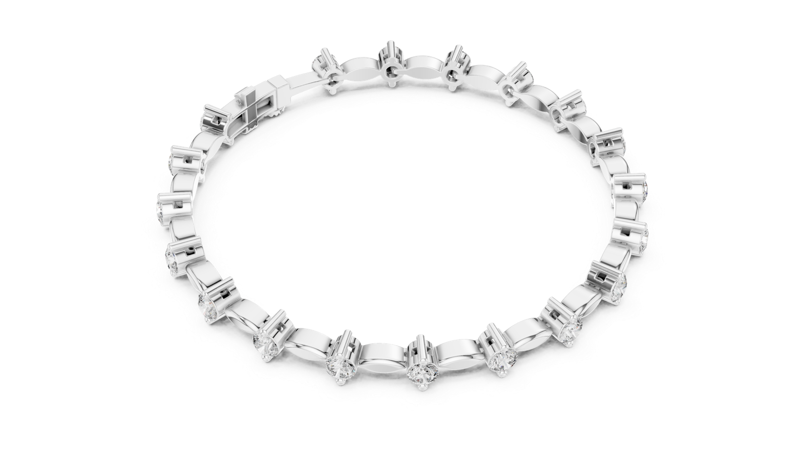 2.09 Cts Round Cut Certified Lab Grown Diamond Gold Bracelet LB-101