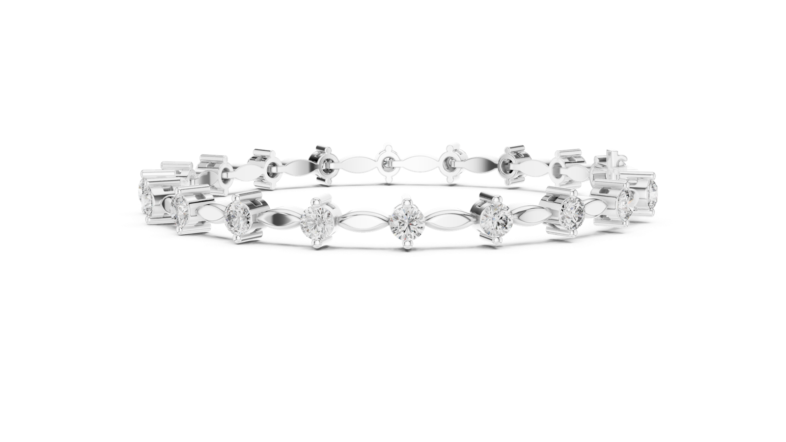 2.09 Cts Round Cut Certified Lab Grown Diamond Gold Bracelet LB-101