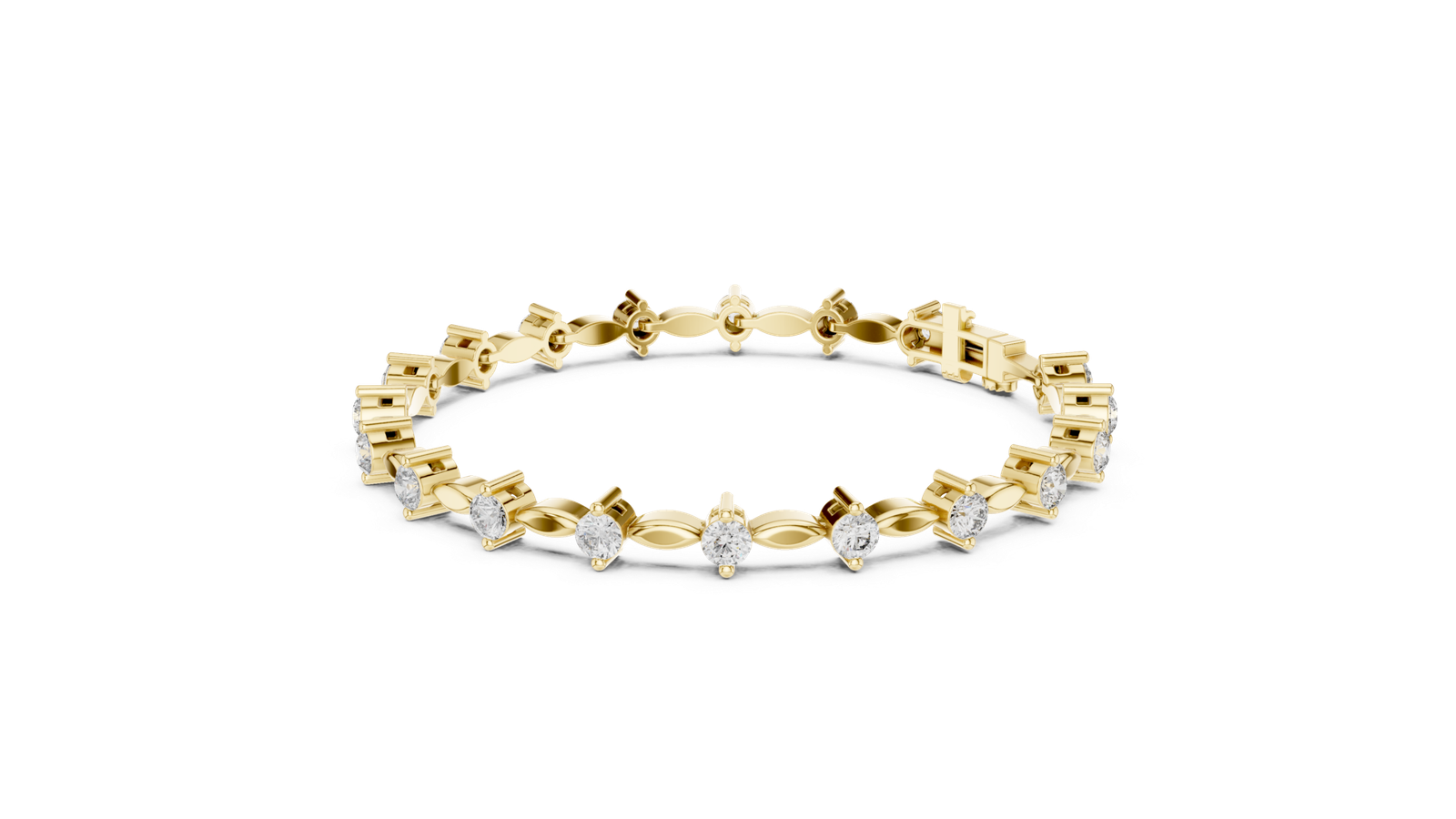 2.09 Cts Round Cut Certified Lab Grown Diamond Gold Bracelet LB-101