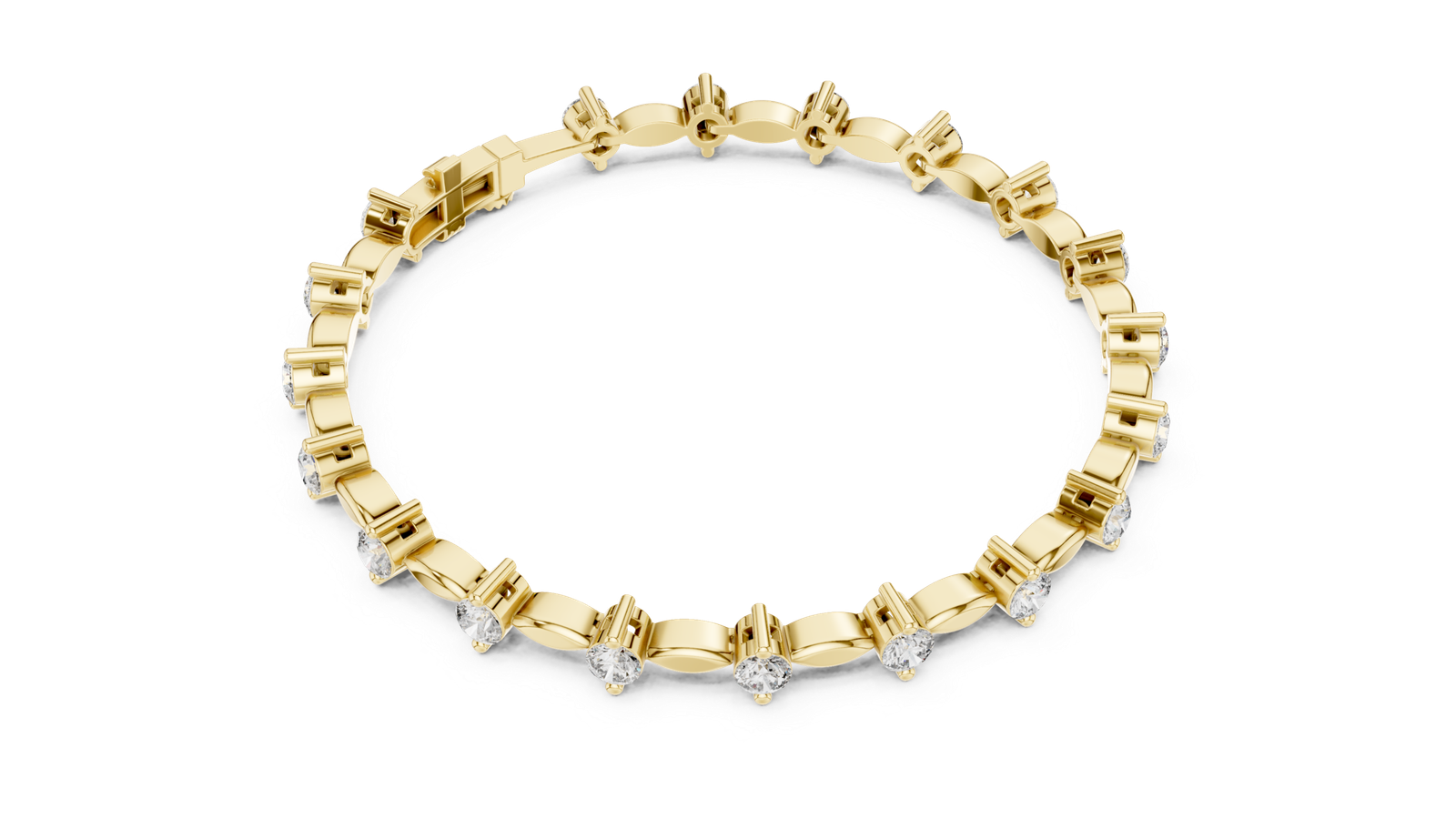 2.09 Cts Round Cut Certified Lab Grown Diamond Gold Bracelet LB-101