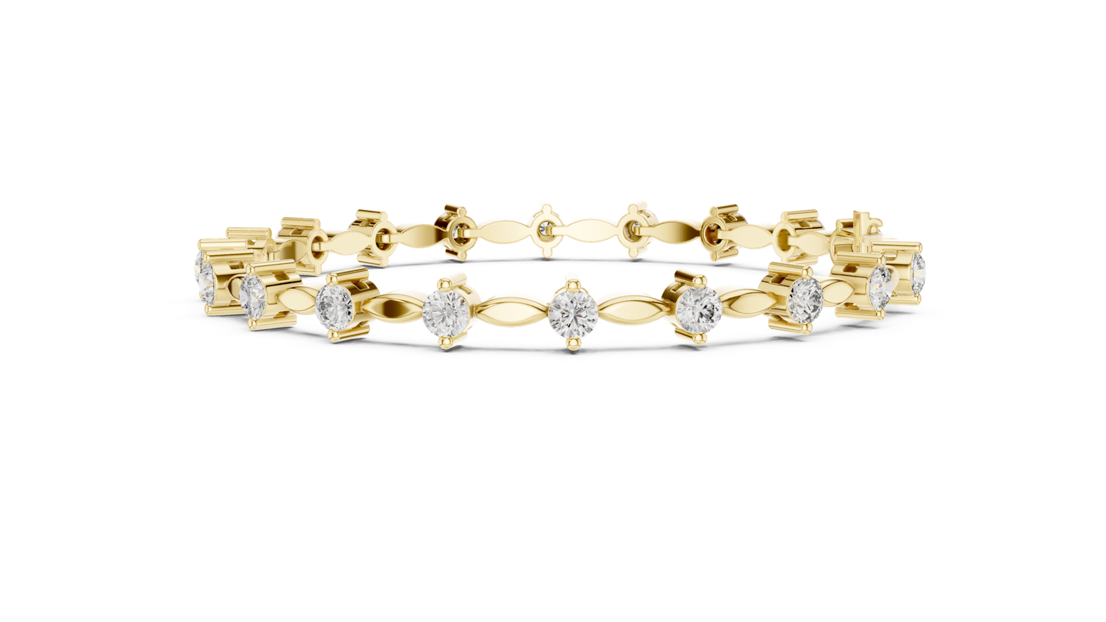 2.09 Cts Round Cut Certified Lab Grown Diamond Gold Bracelet LB-101