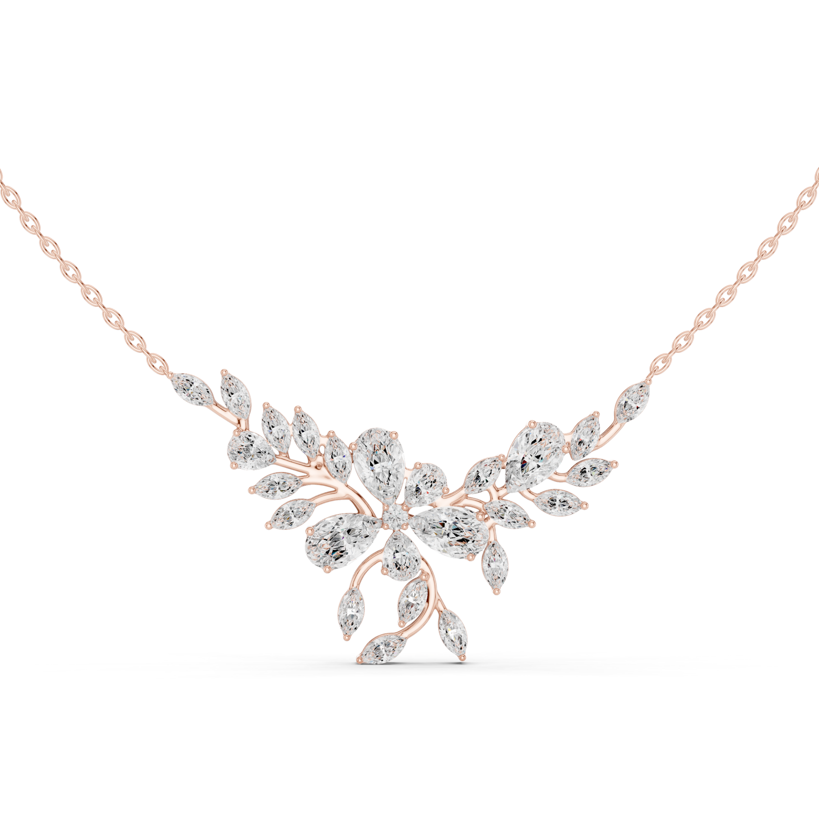 2.79 Cts Pear Cut Lab Grown Diamond Gold Mangalsutra