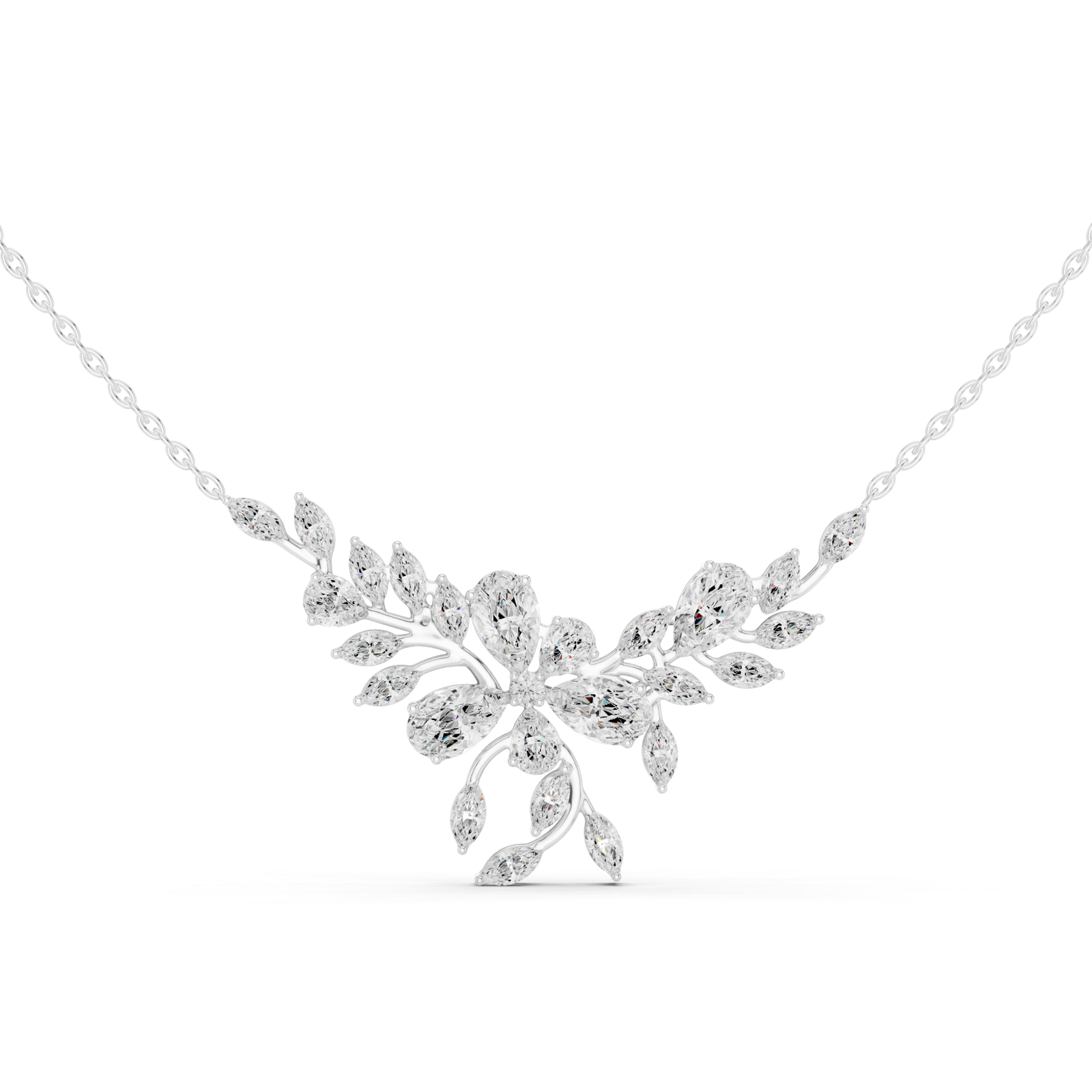 2.79 Cts Pear Cut Lab Grown Diamond Gold Mangalsutra
