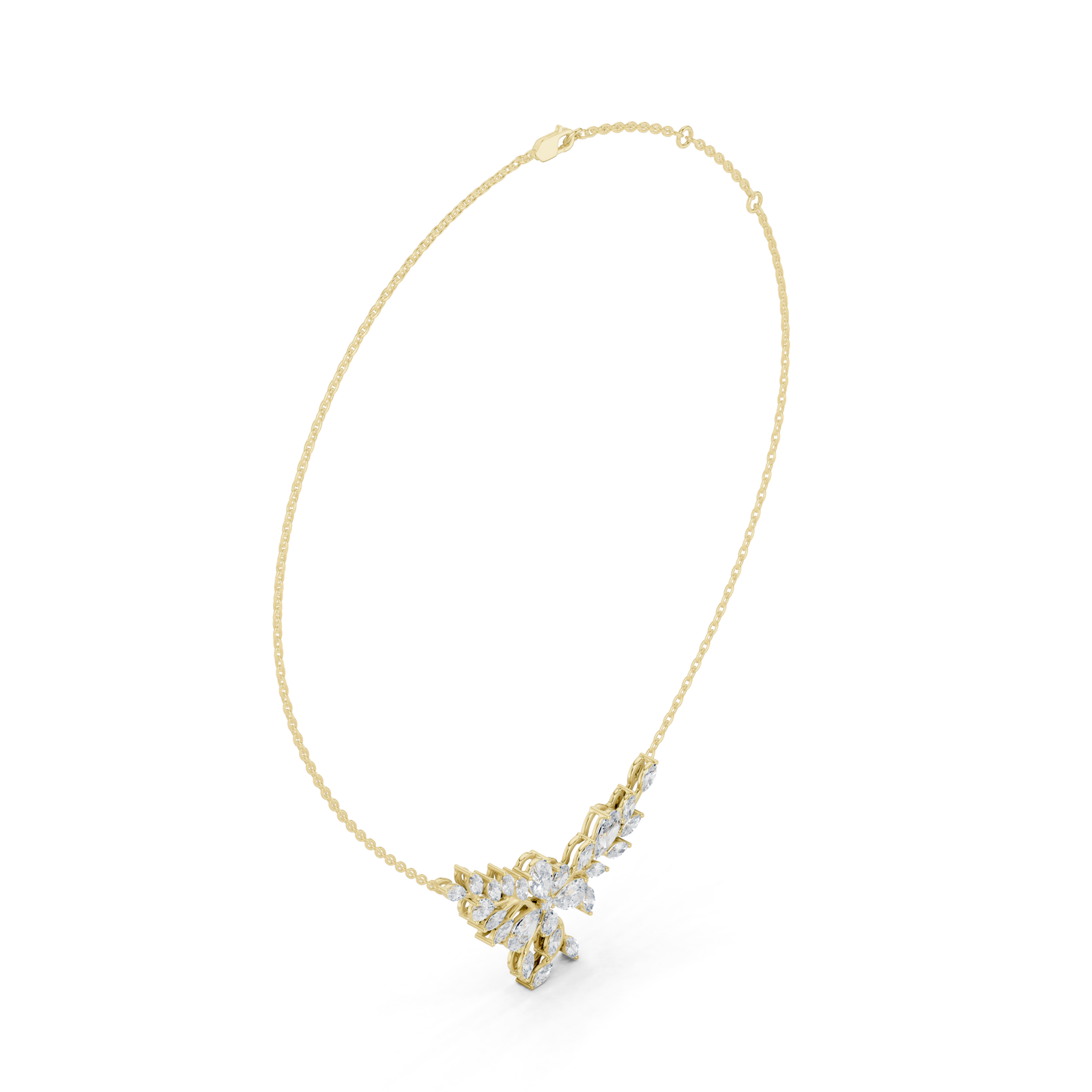 2.79 Cts Pear Cut Lab Grown Diamond Gold Mangalsutra