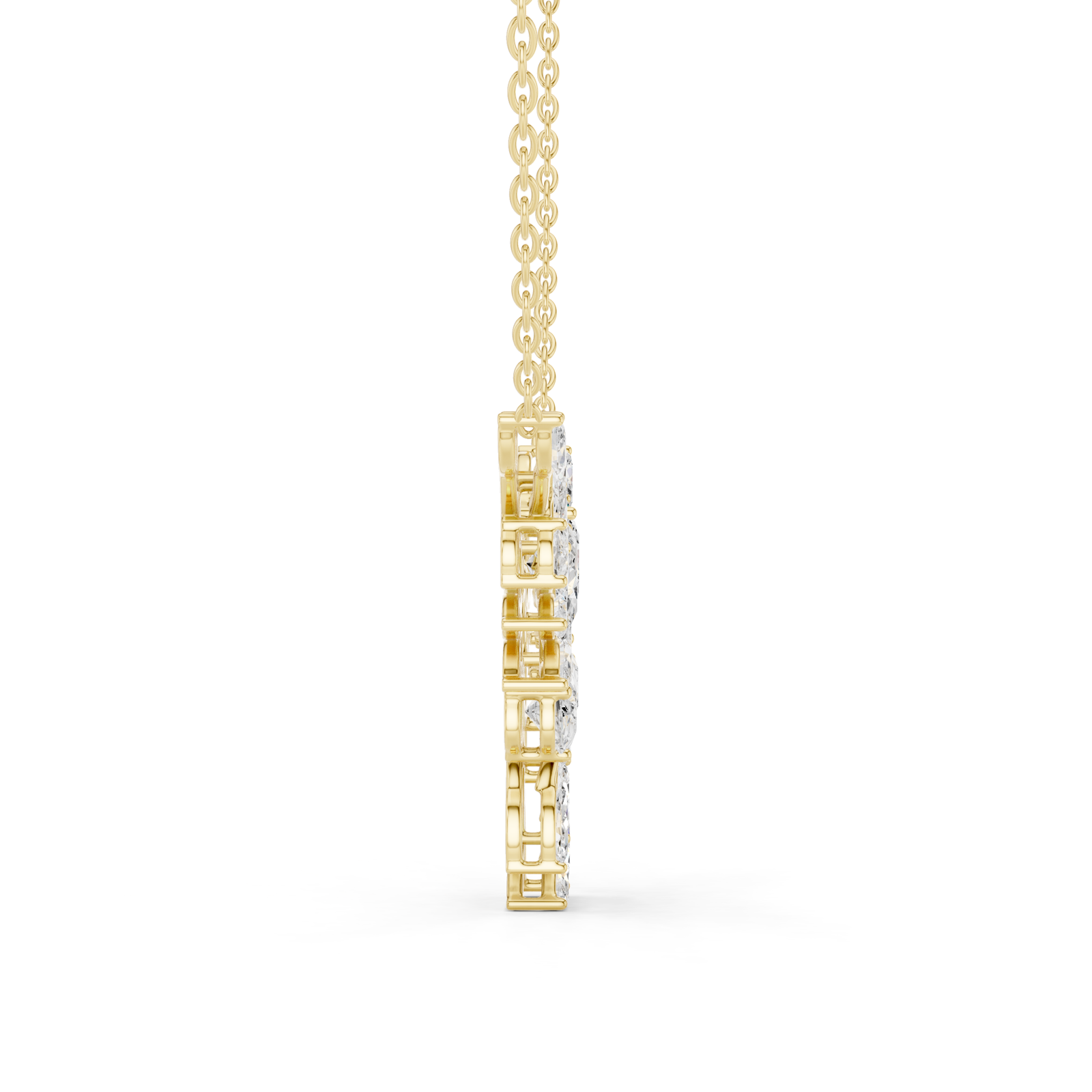 2.79 Cts Pear Cut Lab Grown Diamond Gold Mangalsutra