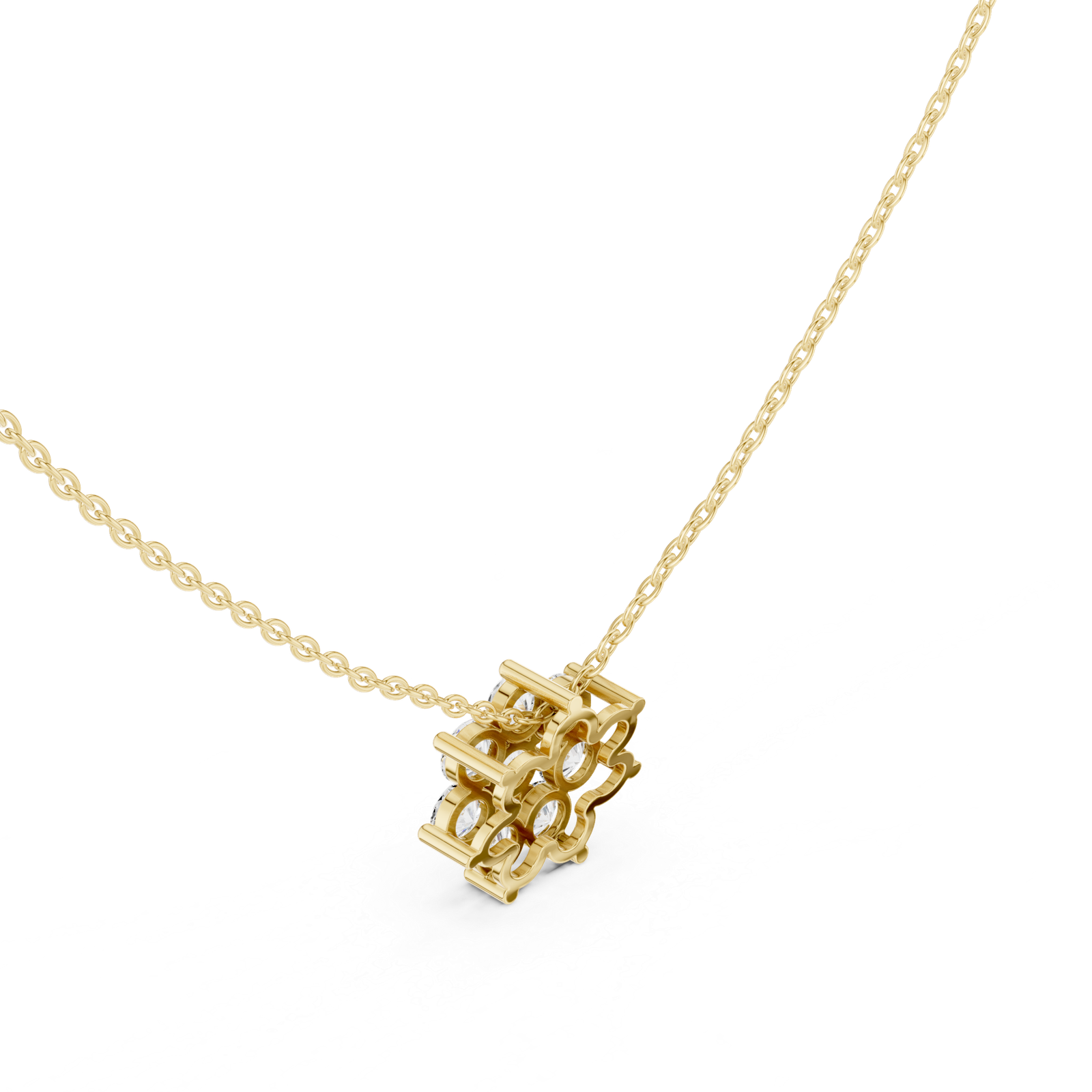 1.32 Cts Round Cut Lab Grown Diamond Gold Mangalsutra