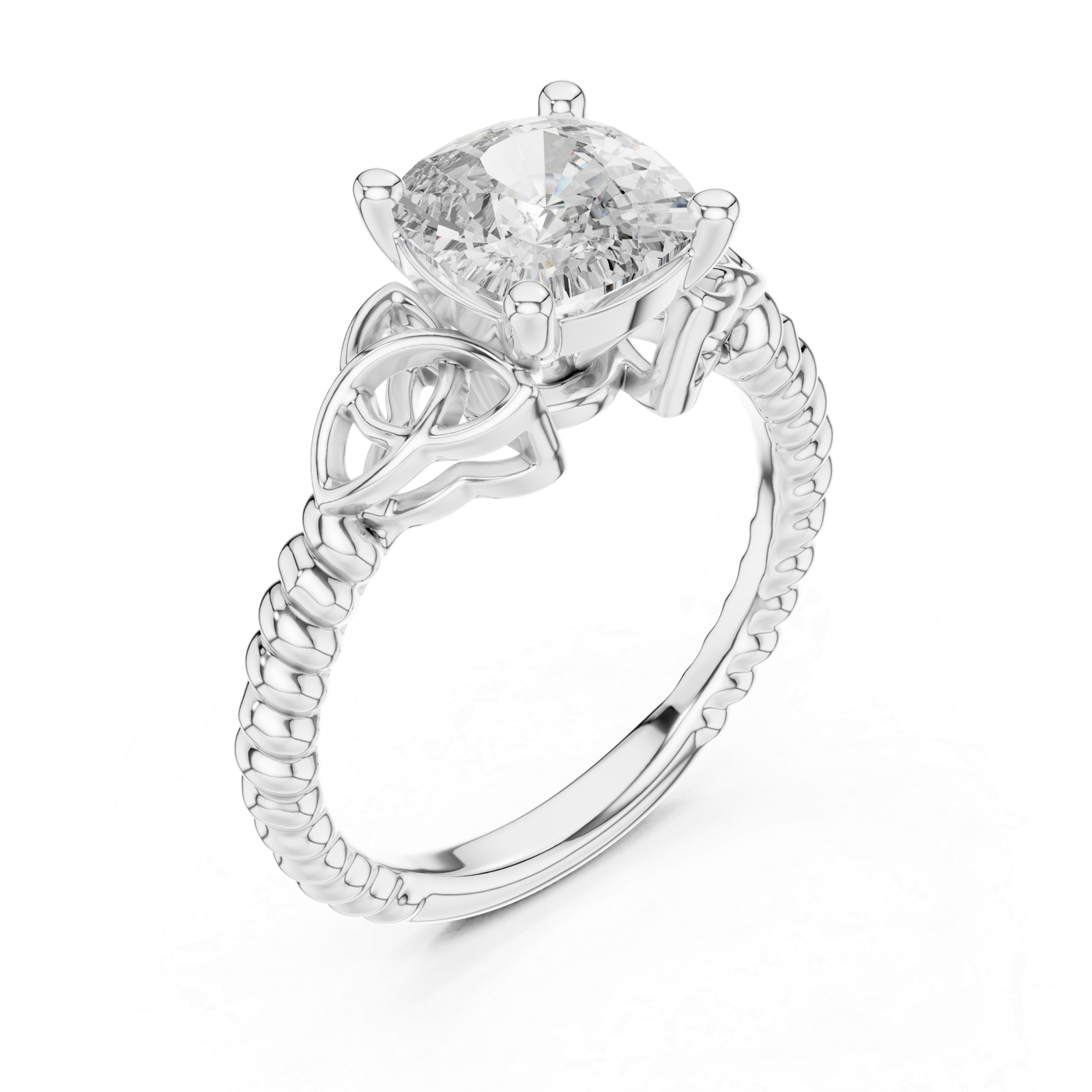 2.43 Cts Cushion Cut Lab Grown Women's Gold Diamond Ring LR-049