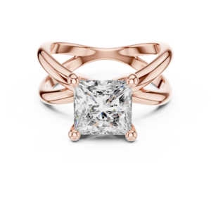 3.00 Cts Princess Cut Lab Grown Gold Diamond Women's Ring LR-051