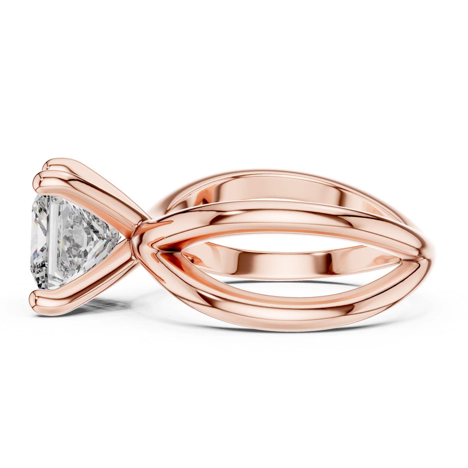 3.00 Cts Princess Cut Lab Grown Gold Diamond Women's Ring LR-051