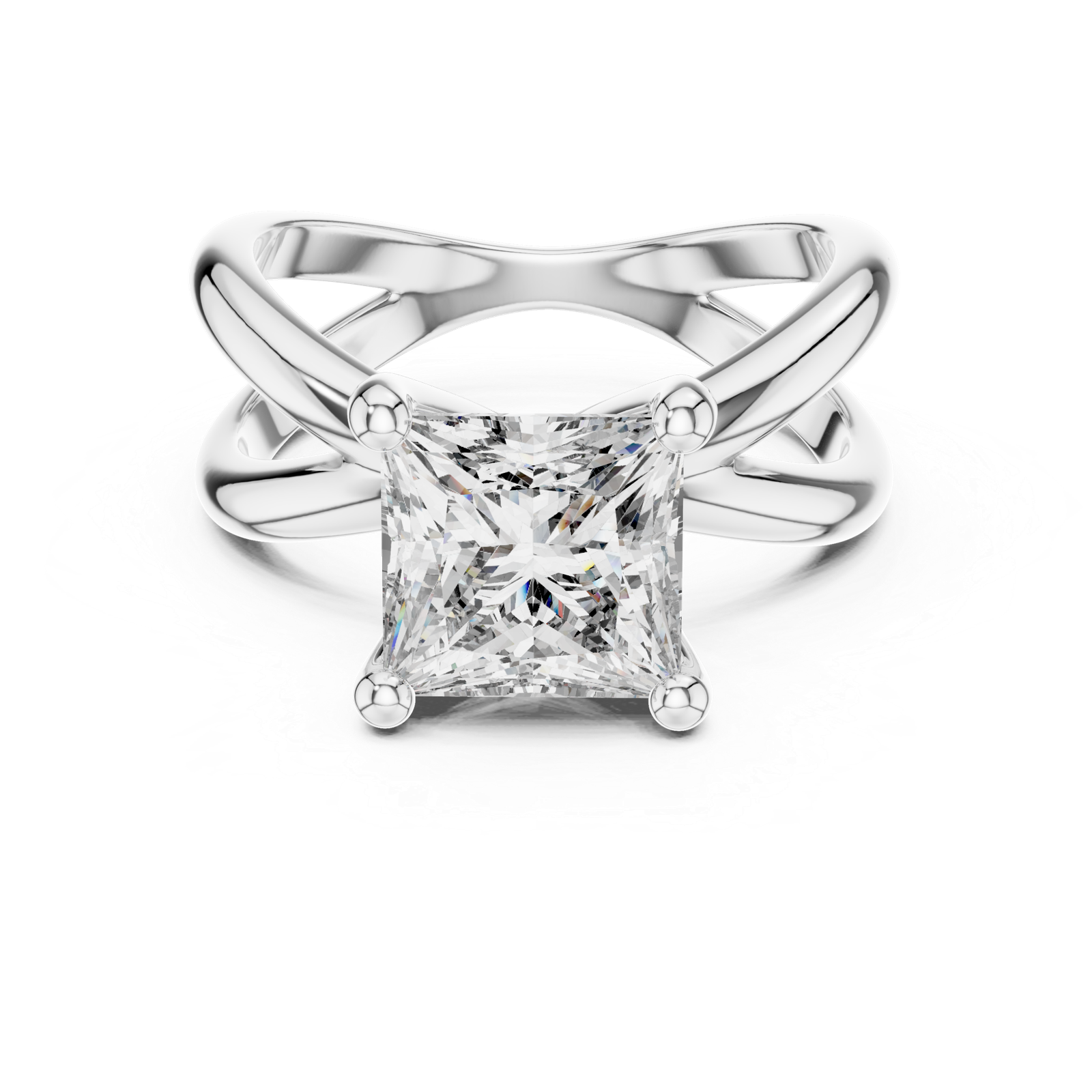 3.00 Cts Princess Cut Lab Grown Gold Diamond Women's Ring LR-051