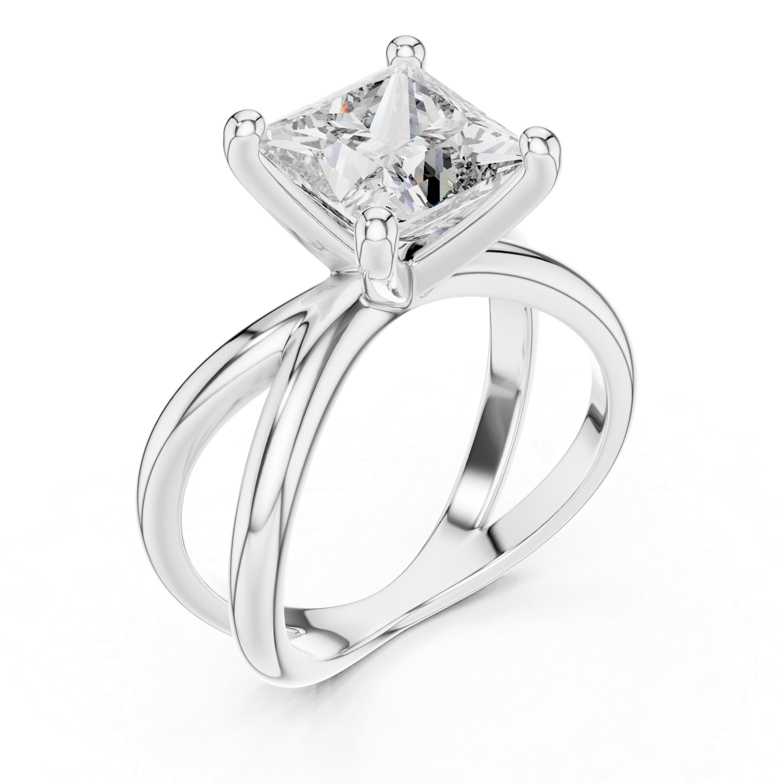 3.00 Cts Princess Cut Lab Grown Gold Diamond Women's Ring LR-051