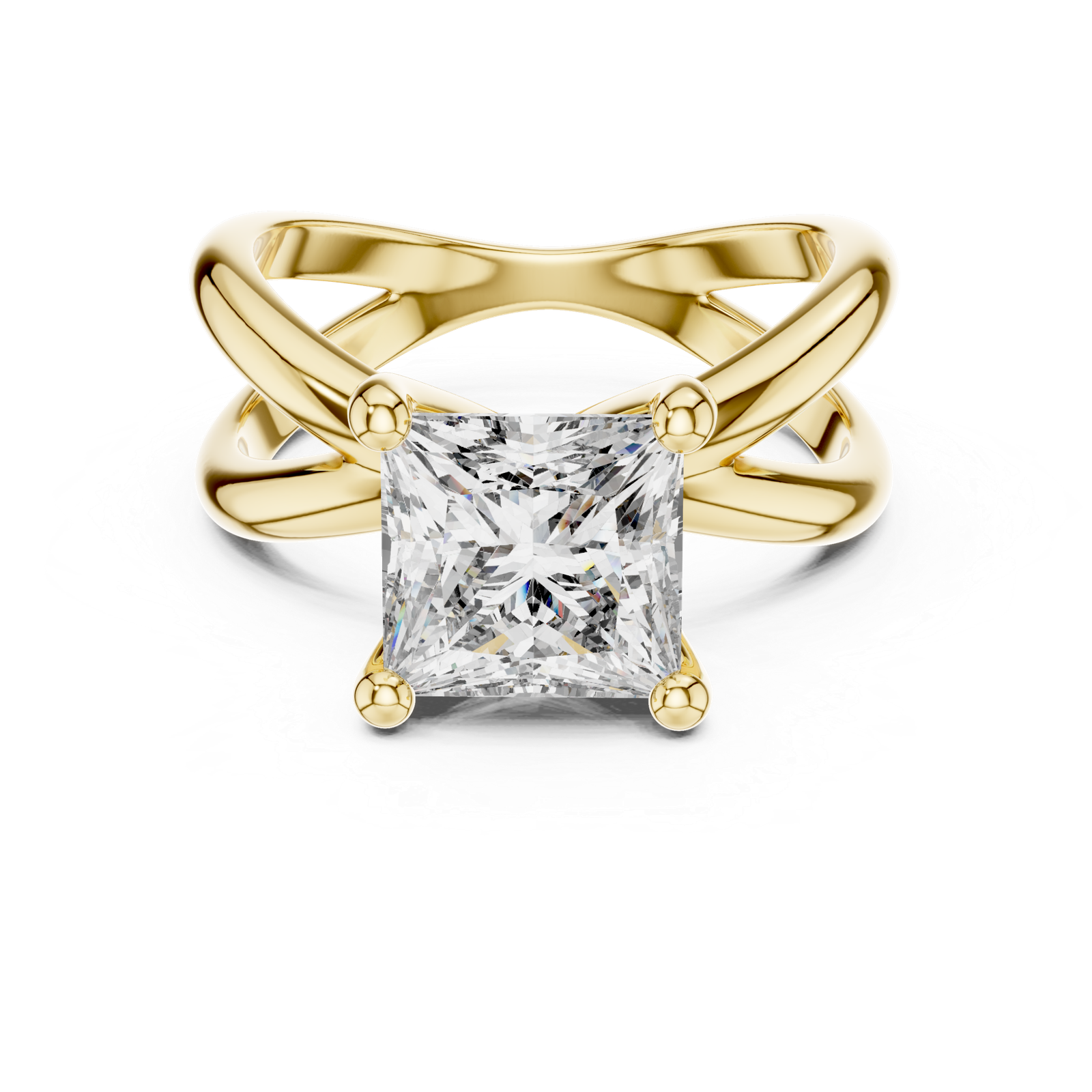 3.00 Cts Princess Cut Lab Grown Gold Diamond Women's Ring LR-051