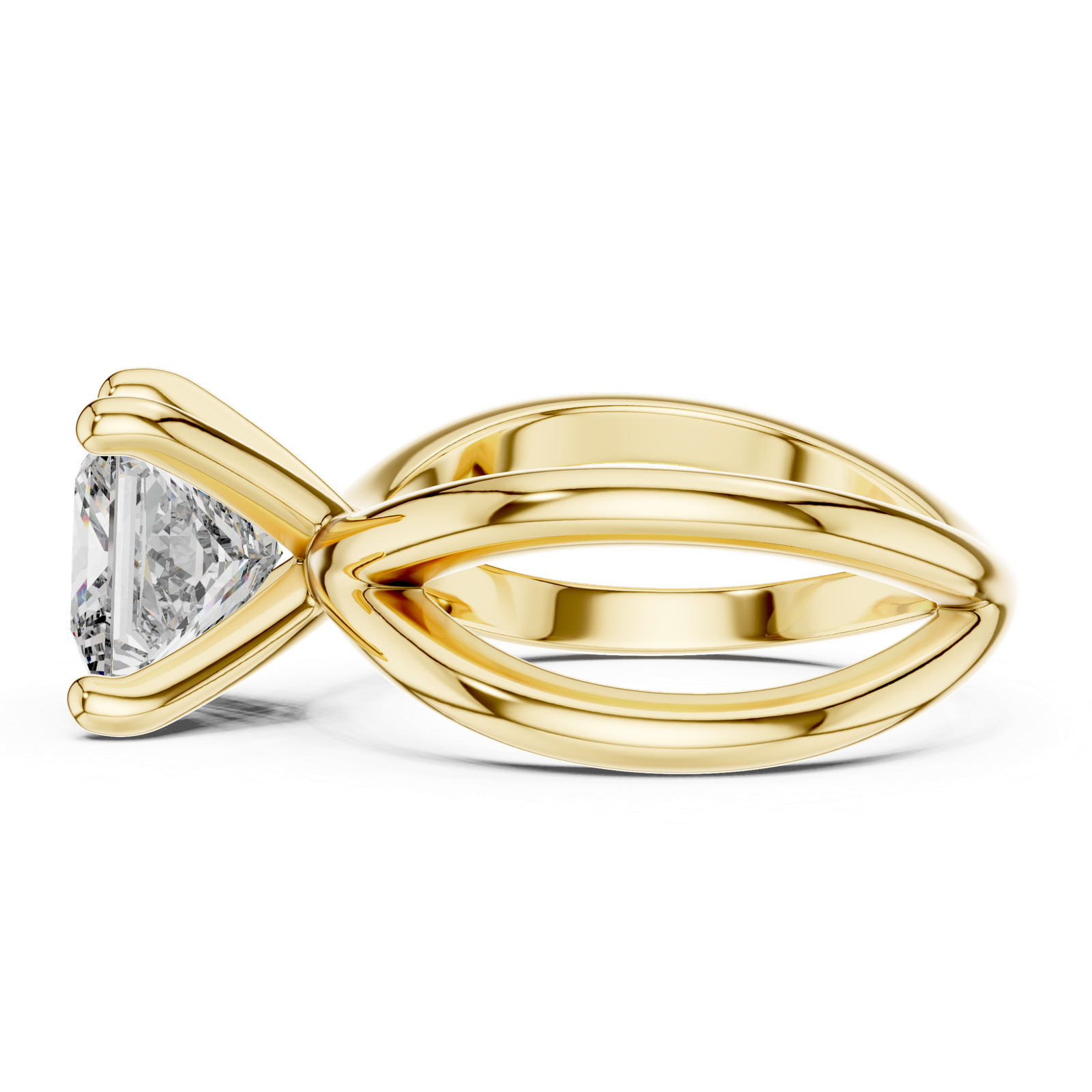 3.00 Cts Princess Cut Lab Grown Gold Diamond Women's Ring LR-051