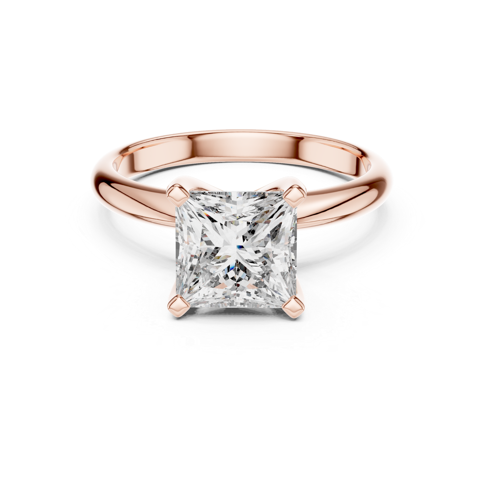 2.00 Cts Princess Cut Lab Grown Women's Gold Diamond Ring LR-053